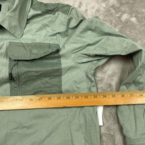 Bass Outdoor Stretchy Worker Shirt M Lilly Pad Green Cotton/Spandex NWT 6415 - Picture 8 of 8